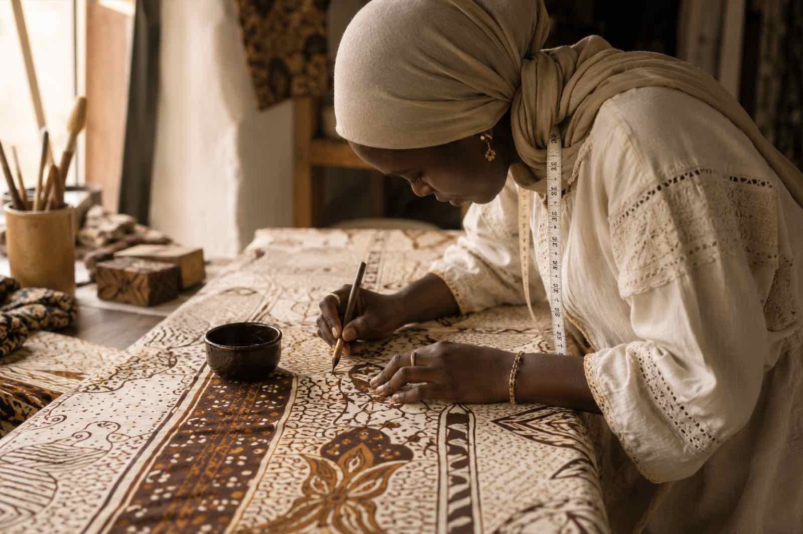 A Rini bespoke textile in development