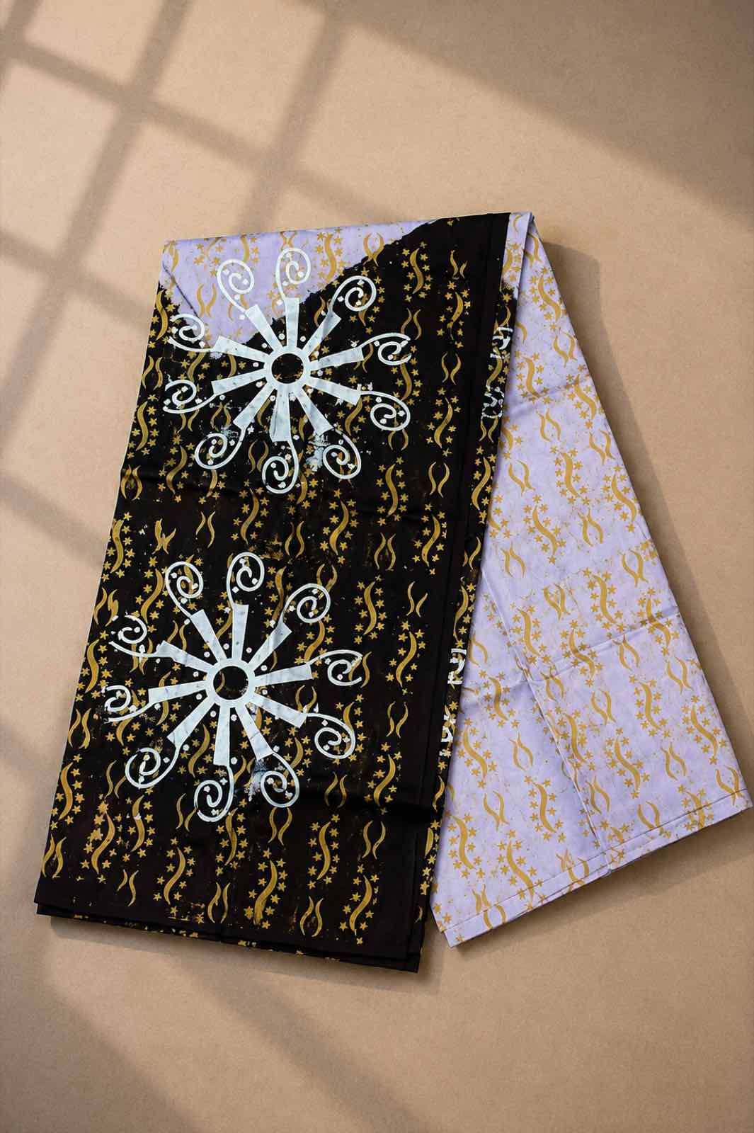 A Rini design, lavender and black with a star motif